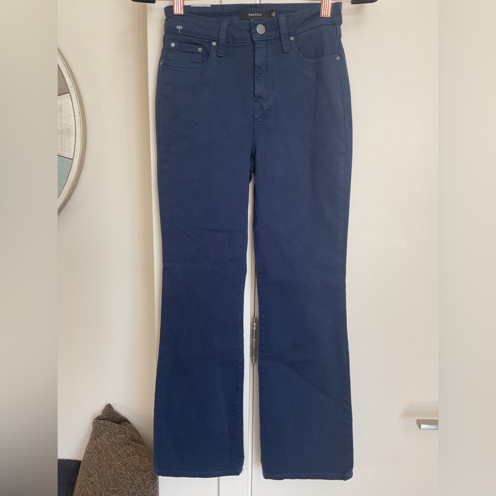 ARITZIA Talula  Like New Blue High Rise with kick flare .